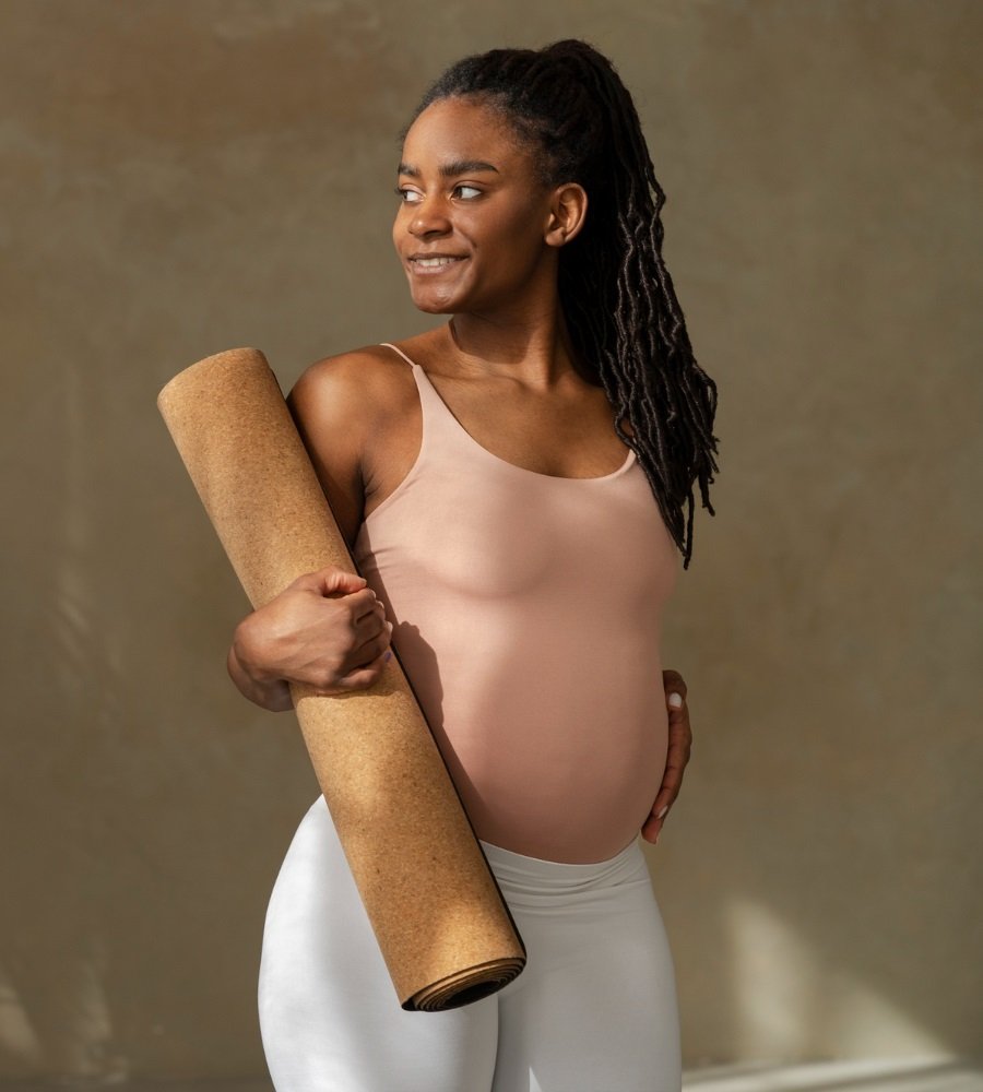 A confident mother in a wellness moment
