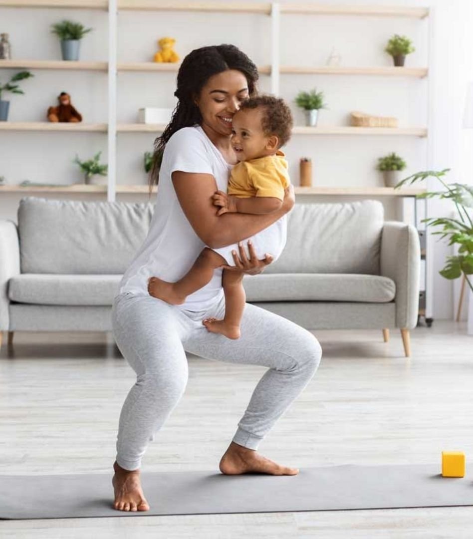 A mother resting during postpartum recovery